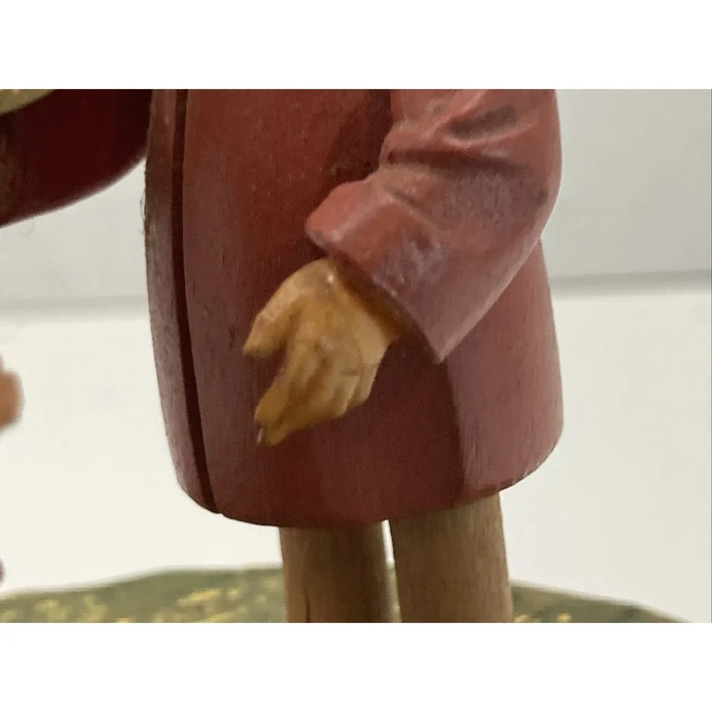 Rare ANRI Reuge Vtg Swiss Music Box Boy & Girl Happy Birthday Mushrooms Working!